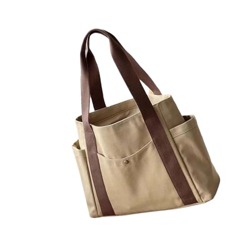 Leichte Canvas-Tasche Elegante Damenhandtasche mit funktionalen Taschen Modische Einkaufstasche für den täglichen Gebrauch Canvas Handtasche, khaki, One Size Leichte Canvas-Tasche Elegante Damenhandtasche mit funktionalen Taschen Modische Einkaufstasche für den täglichen Gebrauch Canvas Handtasche, khaki, One Size von Hattba