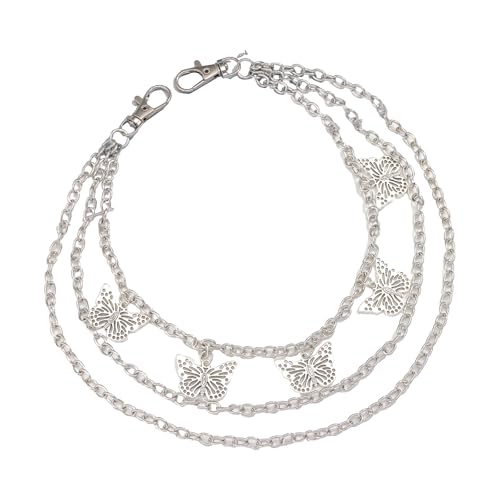 Metallische Taillenkette, ausgehöhlter Schmetterlingsanhänger, Kette, Körper, 2000er Jahre, Mädchen, Taillengürtel, Hose, Party-Accessoire, Shorts, dekorativ von Hattba