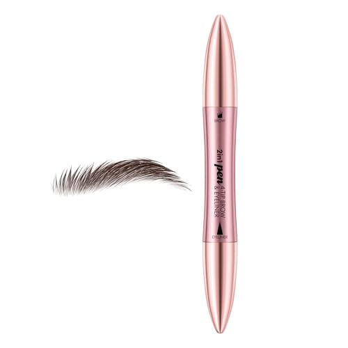 Microblading Augenbrauenstift Bleistift Eyeliner 2 in 1 Dual Ended Eye Brow Pencil mit 4 Gabelspitzen & präziser Pinselspitze Microblading-Stift von Hattba