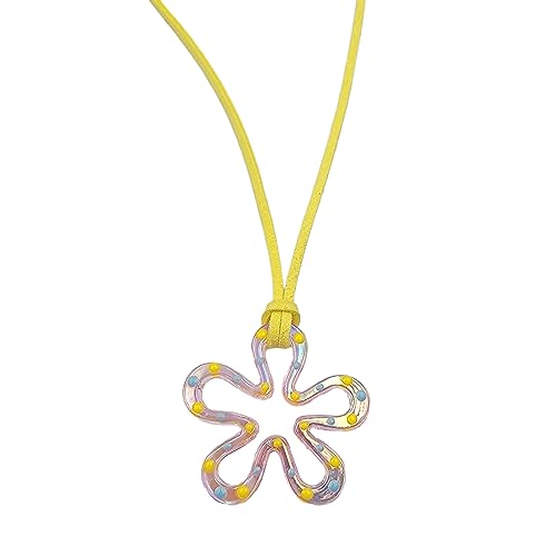 Modische, hohle Blumen-Anhänger-Halsketten, Acryl, einfacher, zarter Schmuck für Damen und Mädchen, für den täglichen Gebrauch, hohler Blumenhals-Schmuck, E, Wie beschrieben, Wie beschrieben von Hattba