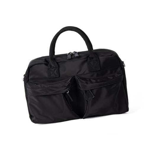 Praktische Nylon-Handtasche für Damen, leichte und modische Umhängetasche, für Studenten und Profis, Schwarz , One Size von Hattba
