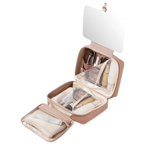 Reise-Kulturbeutel mit Haken zum Aufhängen, Make-up-Tasche mit großem Komparment, Reisezubehör für Damen und Herren, Geschenk, zum Aufhängen, Kulturbeutel für Reisen, a, Mass Beauty von Hattba