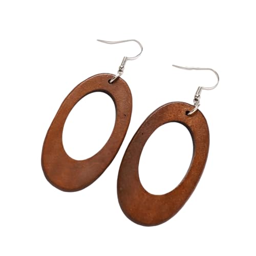Retro Styles Holz Ohrringe Leicht und Stilvoll Ideal für Herbst und Winter Outfits Verleiht jedem Look eine einzigartige Note Damen Vintage Ohrringe, Einheitsgröße, Wie beschrieben, Wie beschrieben von Hattba