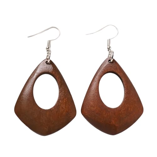 Retro Styles Holz Ohrringe Leicht und Stilvoll Ideal für Herbst und Winter Outfits Verleiht jedem Look eine einzigartige Note Damen Vintage Ohrringe, Einheitsgröße, Wie beschrieben, Wie beschrieben von Hattba