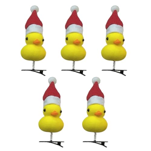 Schöne Haarspange Ente mit Kamera, Weihnachtsmütze, Kopfbedeckung, Entchen, Tier-Thema, Haarnadel, Enten-Haarspangen von Hattba
