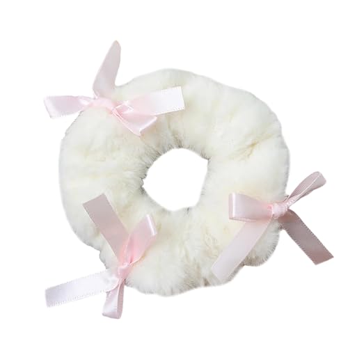 Schöne Plüsch-Fliege Haargummis für Frauen und Mädchen, süßes pelziges Haargummi, Pferdeschwanz-Halter, Haarform-Zubehör, Haarschmuck von Hattba
