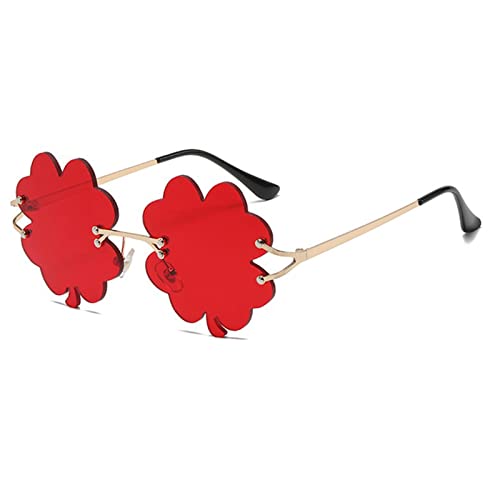 Street Women Irish Clovers Shape Frame Creatively Glasses Male Hip-Hop Trend Green Color Lens For Adult Unique Eyeglasses For Teens Taking Photo Props Eyeglasses Women Clovers Shape Small, C5 von Hattba