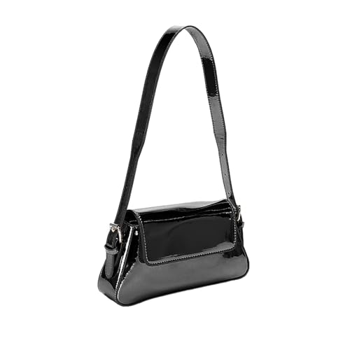 Süßigkeitenfarbene Handtasche, einzelne Umhängetasche, exquisite Unterarmtasche, geeignet für modische Frauen, Schultertasche für Damen, Schwarz , One Size von Hattba