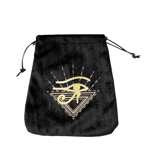 Weiche Tarots Runen-Tasche, Würfel, Kordelzug, Organizer, Handaufbewahrung, Brettspiel, Karte, weiche Schmuckbeutel, Spielkartenaufbewahrung, Schutz, schwarz 2, Einheitsgröße von Hattba