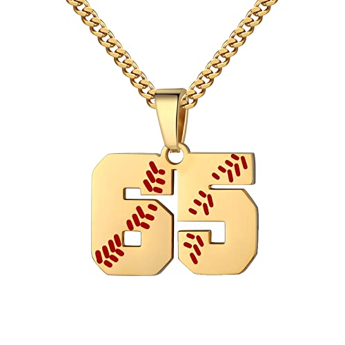 Hatti Doris Baseball-Nummern-Halskette für Herren 00–99 – Jersey-Zahlen-Halskette mit vergoldeter Edelstahlkette und Baseball-Charm-Anhänger, Edelstahl, Kein Edelstein Hatti Doris Baseball-Nummern-Halskette für Herren 00–99 – Jersey-Zahlen-Halskette mit vergoldeter Edelstahlkette und Baseball-Charm-Anhänger, Edelstahl, Kein Edelstein von HattiDoris