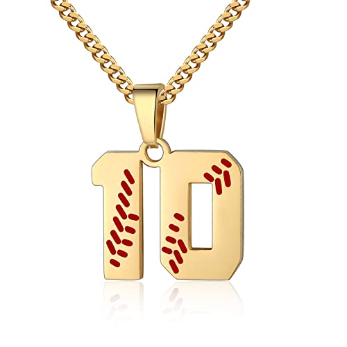 Hatti Doris Baseball-Nummern-Halskette für Herren 00–99 – Jersey-Zahlen-Halskette mit vergoldeter Edelstahlkette und Baseball-Charm-Anhänger, Edelstahl, Kein Edelstein Hatti Doris Baseball-Nummern-Halskette für Herren 00–99 – Jersey-Zahlen-Halskette mit vergoldeter Edelstahlkette und Baseball-Charm-Anhänger, Edelstahl, Kein Edelstein von HattiDoris