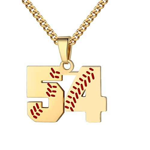 Hatti Doris Baseball-Nummern-Halskette für Herren 00–99 – Jersey-Zahlen-Halskette mit vergoldeter Edelstahlkette und Baseball-Charm-Anhänger, Edelstahl, Kein Edelstein Hatti Doris Baseball-Nummern-Halskette für Herren 00–99 – Jersey-Zahlen-Halskette mit vergoldeter Edelstahlkette und Baseball-Charm-Anhänger, Edelstahl, Kein Edelstein von HattiDoris