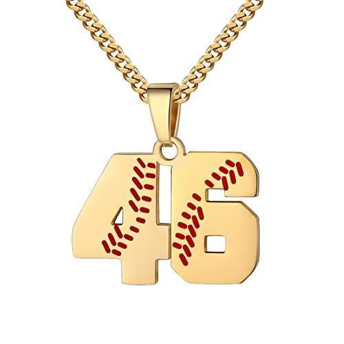 Hatti Doris Baseball-Nummern-Halskette für Herren 00–99 – Jersey-Zahlen-Halskette mit vergoldeter Edelstahlkette und Baseball-Charm-Anhänger, Edelstahl, Kein Edelstein Hatti Doris Baseball-Nummern-Halskette für Herren 00–99 – Jersey-Zahlen-Halskette mit vergoldeter Edelstahlkette und Baseball-Charm-Anhänger, Edelstahl, Kein Edelstein von HattiDoris