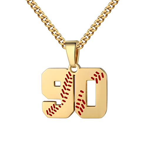 Hatti Doris Baseball-Nummern-Halskette für Herren 00–99 – Jersey-Zahlen-Halskette mit vergoldeter Edelstahlkette und Baseball-Charm-Anhänger, Edelstahl, Kein Edelstein Hatti Doris Baseball-Nummern-Halskette für Herren 00–99 – Jersey-Zahlen-Halskette mit vergoldeter Edelstahlkette und Baseball-Charm-Anhänger, Edelstahl, Kein Edelstein von HattiDoris