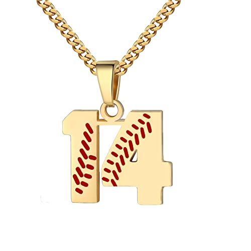 Hatti Doris Baseball-Nummern-Halskette für Herren 00–99 – Jersey-Zahlen-Halskette mit vergoldeter Edelstahlkette und Baseball-Charm-Anhänger, Edelstahl, Kein Edelstein Hatti Doris Baseball-Nummern-Halskette für Herren 00–99 – Jersey-Zahlen-Halskette mit vergoldeter Edelstahlkette und Baseball-Charm-Anhänger, Edelstahl, Kein Edelstein von HattiDoris