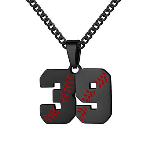 Hatti Doris Baseball-Nummern-Halskette für Herren 00–99 – Jersey-Zahlen-Halskette mit vergoldeter Edelstahlkette und Baseball-Charm-Anhänger, Edelstahl, Kein Edelstein Hatti Doris Baseball-Nummern-Halskette für Herren 00–99 – Jersey-Zahlen-Halskette mit vergoldeter Edelstahlkette und Baseball-Charm-Anhänger, Edelstahl, Kein Edelstein von HattiDoris