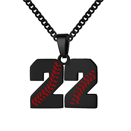 Hatti Doris Baseball-Nummern-Halskette für Herren 00–99 – Jersey-Zahlen-Halskette mit vergoldeter Edelstahlkette und Baseball-Charm-Anhänger, Edelstahl, Kein Edelstein Hatti Doris Baseball-Nummern-Halskette für Herren 00–99 – Jersey-Zahlen-Halskette mit vergoldeter Edelstahlkette und Baseball-Charm-Anhänger, Edelstahl, Kein Edelstein von HattiDoris