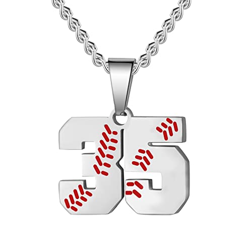 Hatti Doris Baseball-Nummern-Halskette für Herren 00–99 – Jersey-Zahlen-Halskette mit vergoldeter Edelstahlkette und Baseball-Charm-Anhänger, Edelstahl, Kein Edelstein Hatti Doris Baseball-Nummern-Halskette für Herren 00–99 – Jersey-Zahlen-Halskette mit vergoldeter Edelstahlkette und Baseball-Charm-Anhänger, Edelstahl, Kein Edelstein von HattiDoris