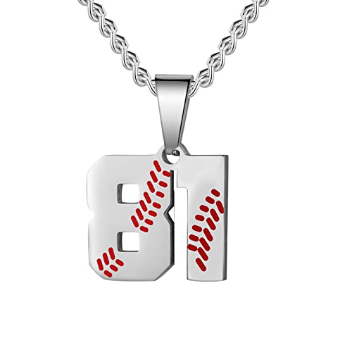 Hatti Doris Baseball-Nummern-Halskette für Herren 00–99 – Jersey-Zahlen-Halskette mit vergoldeter Edelstahlkette und Baseball-Charm-Anhänger, Edelstahl, Kein Edelstein Hatti Doris Baseball-Nummern-Halskette für Herren 00–99 – Jersey-Zahlen-Halskette mit vergoldeter Edelstahlkette und Baseball-Charm-Anhänger, Edelstahl, Kein Edelstein von HattiDoris
