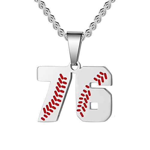 Hatti Doris Baseball-Nummern-Halskette für Herren 00–99 – Jersey-Zahlen-Halskette mit vergoldeter Edelstahlkette und Baseball-Charm-Anhänger, Edelstahl, Kein Edelstein Hatti Doris Baseball-Nummern-Halskette für Herren 00–99 – Jersey-Zahlen-Halskette mit vergoldeter Edelstahlkette und Baseball-Charm-Anhänger, Edelstahl, Kein Edelstein von HattiDoris
