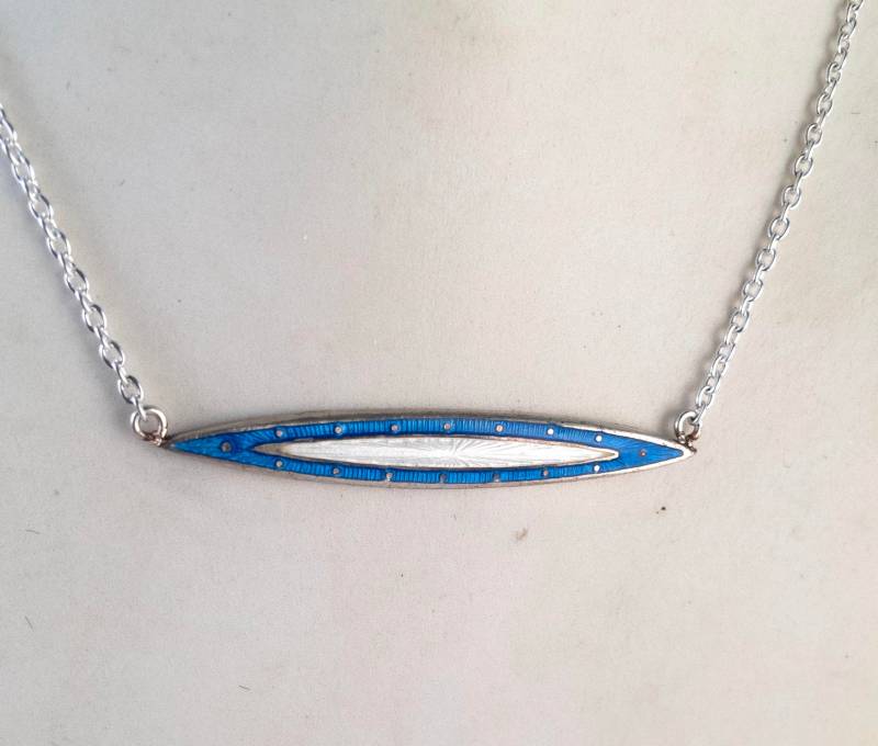 Antike Guilloche Emaille Halskette von HattieMaudeVintage