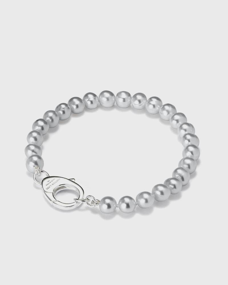 Hatton Labs Classic Pearl Bracelet men Jewellery silver in Größe:21,6 CM von Hatton Labs