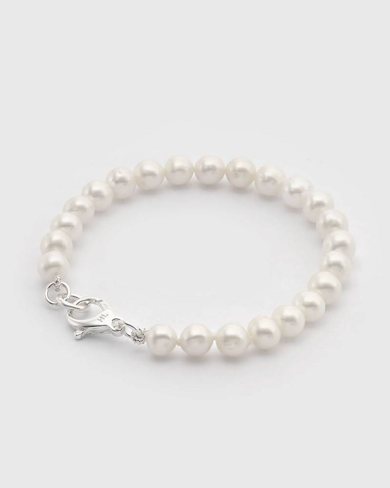 Hatton Labs Classic Pearl Bracelet men Jewellery silver in Größe:21,6 CM von Hatton Labs