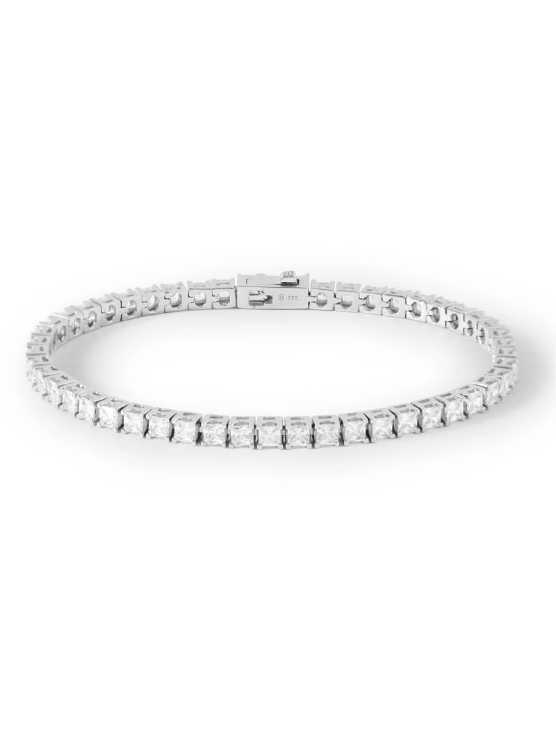 Hatton Labs - Silver Cubic Zirconia Tennis Bracelet - Men - Silver - L von Hatton Labs