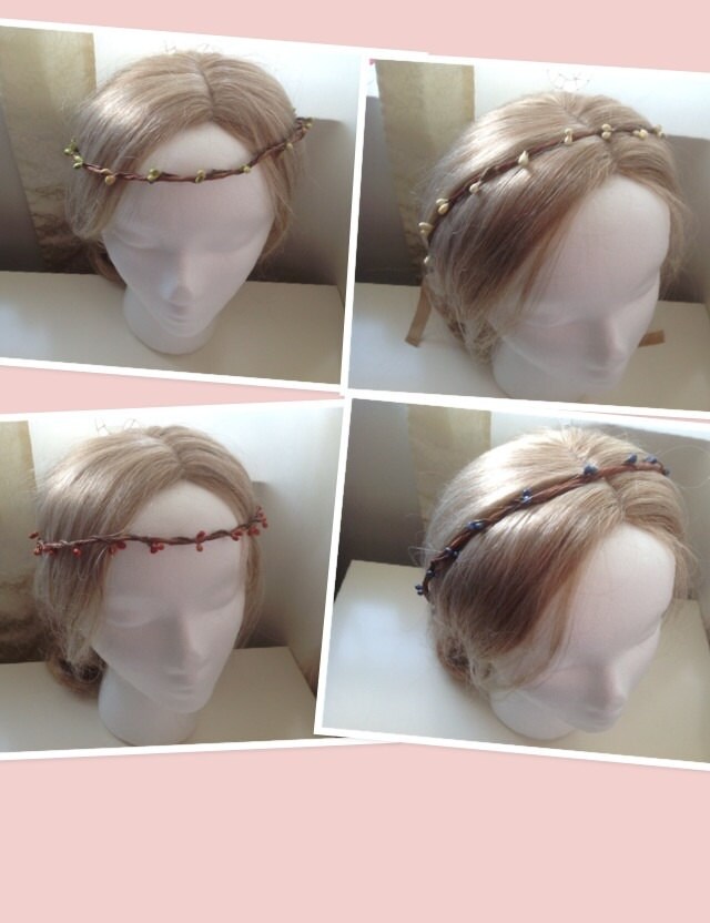 30% Sale - Vier Jahreszeiten Rustikale Waldbeere Kopfkranz Tiara Winterhochzeit Party Brautjungfern Blumenmädchen von Hattraction