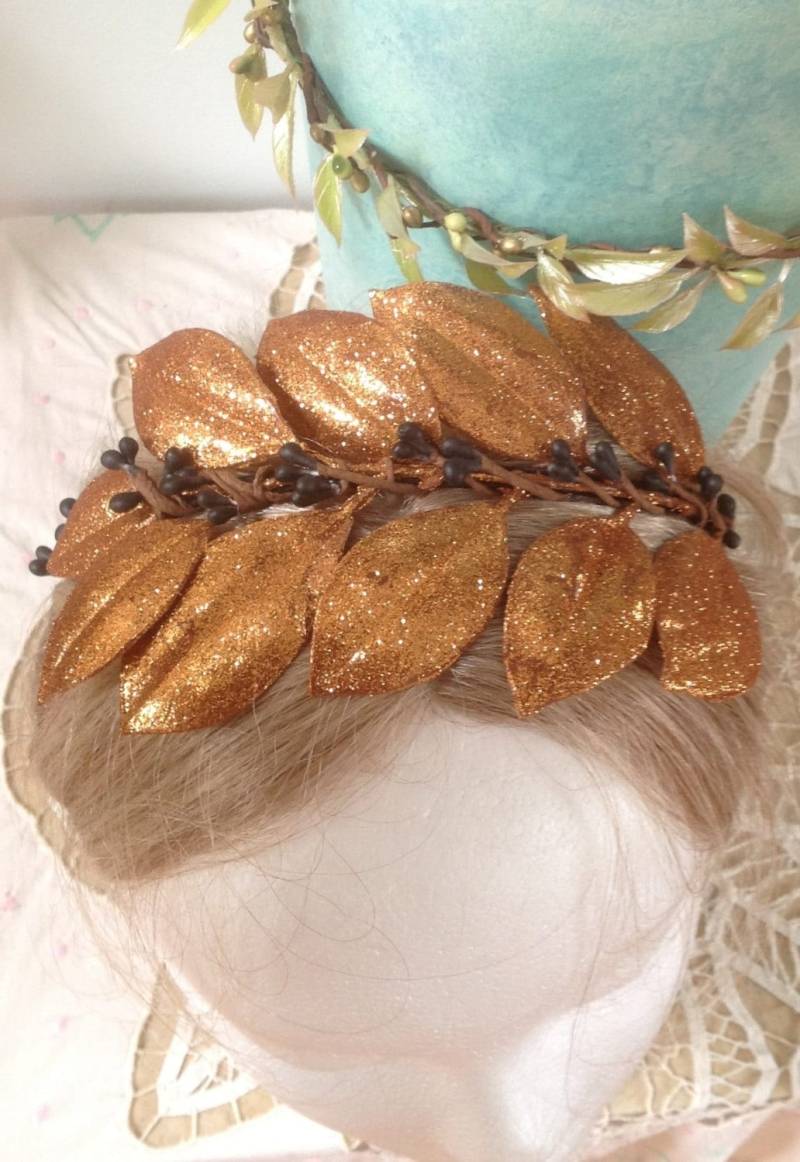 60% Sale - Princess Underworld Glitzernde Halloween Blätter Beeren Orange Schwarz Satin Haarreif Krone von Hattraction