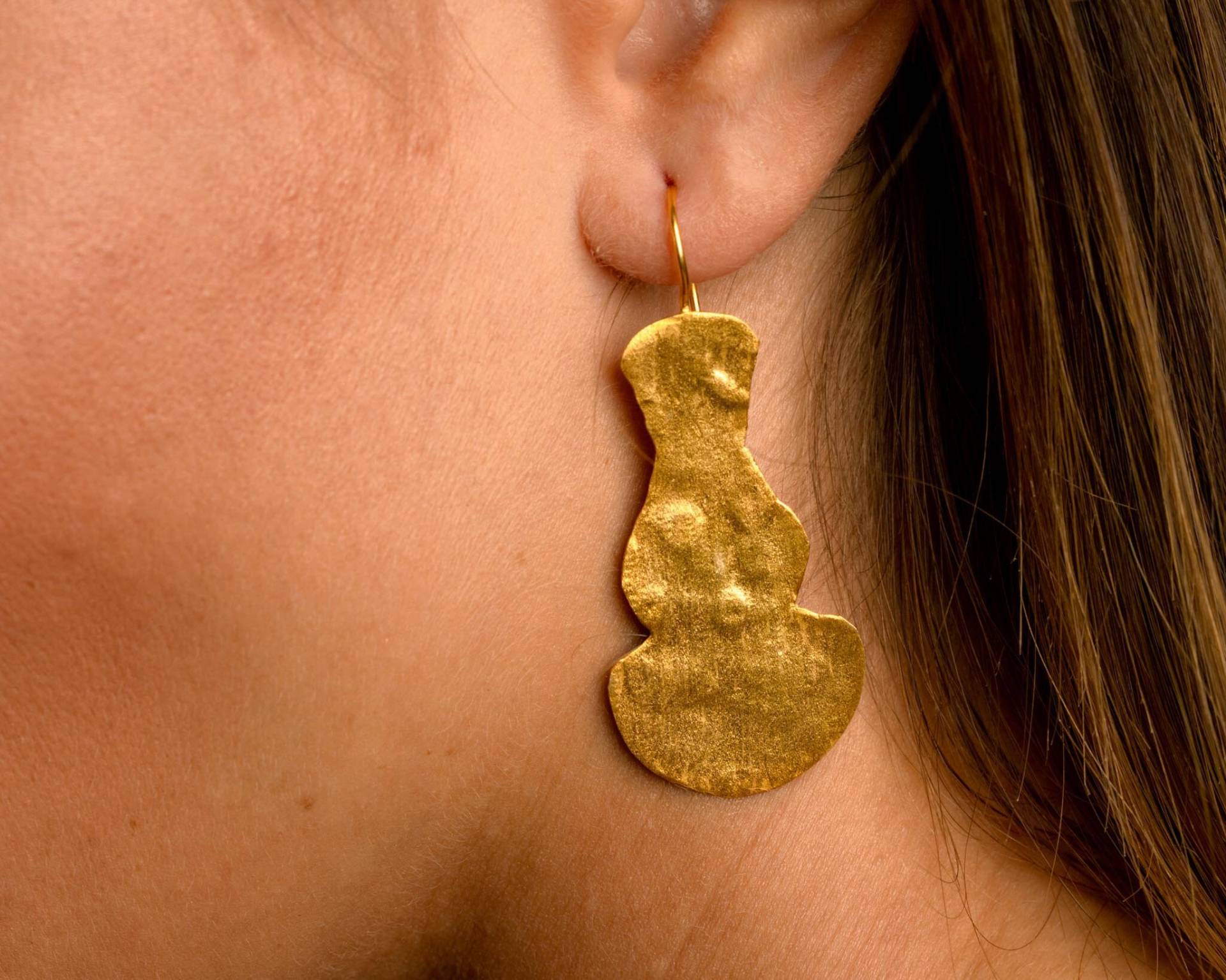 Goldene Violinen Ohrringe - Vergoldetes Silber Schmuck Goldene Violinen Ohrringe - Vergoldetes Silber Schmuck von HattusasBazaar