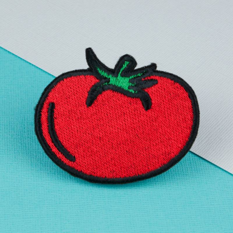 Tomate Aufnäher/Vegan Patches Stickerei Applikation Emaille Pin Anstecknadel Gestickte Aufbügler Rückenaufbügler Jacken // Hatty Hats von HattyHatsEmbroidery