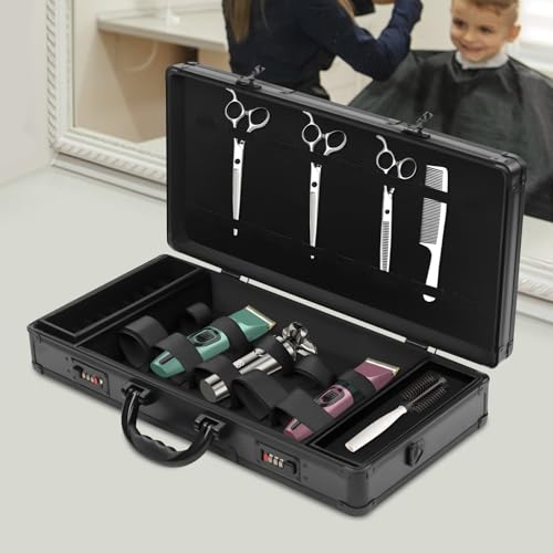Barber Friseurtasche Barber Tragetasche mit Sicheres Passwortschloss Barber Tragetasche Barber Tool Travel Organizer Case Friseur Tasche Haarschneider Organizer Schwarz 55 x 27 x 10 cm von HauTour