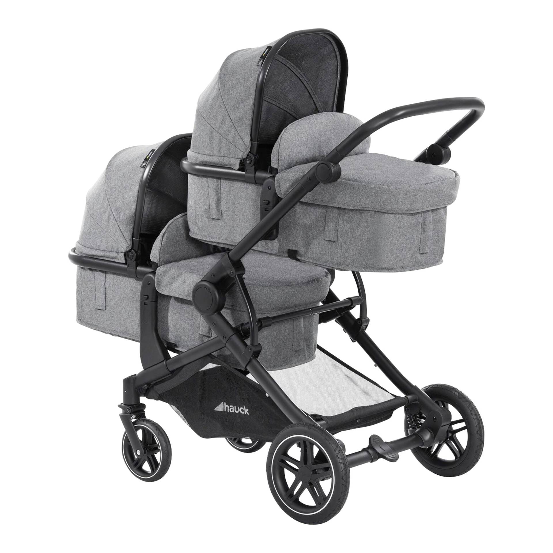 Hauck Zwillings- und Kinderwagen Geschwisterwagen Atlantic Twin grau von Hauck