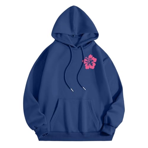 Hauetro Angebote des Tages Heute Hoodie Damen Pullover mit Kapuze Backprint Kapuzenpullover Casual Sweatshirt mit Taschen Kapuzenpulli Übergangs Hoody Oberteile Klassisch Langarmshirt Outdoor von Hauetro