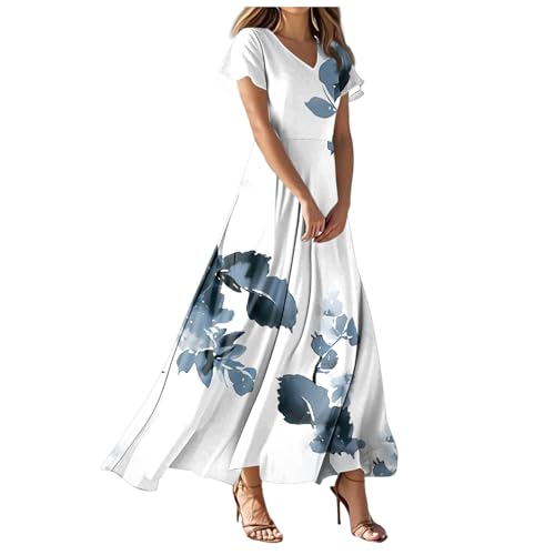 Hauetro Sommerkleid Damen V Ausschnitt Kurzarm Abendkleider Strandkleid Blumen Druck Lang Sommerkleider Maxikleid Leicht Und Luftig 2025 Blumenkleid Frühlingskleid Elegant Festliche Kleider Boho Hauetro Sommerkleid Damen V Ausschnitt Kurzarm Abendkleider Strandkleid Blumen Druck Lang Sommerkleider Maxikleid Leicht Und Luftig 2025 Blumenkleid Frühlingskleid Elegant Festliche Kleider Boho von Hauetro