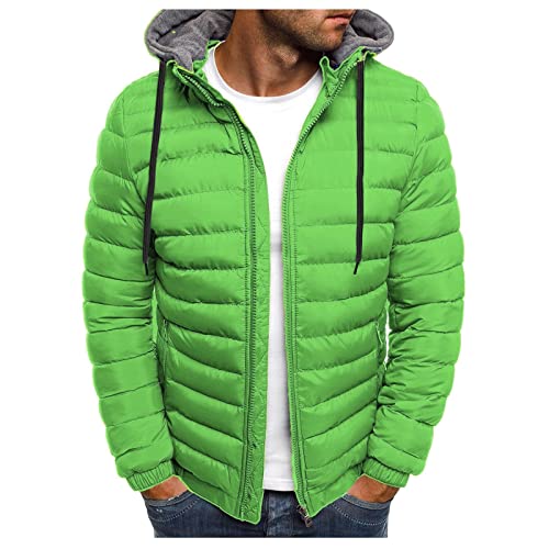 Hauetro Winterjacke Herren Daunenjacke mit Kapuze Warm Jacke Leichte Steppjacke Winter Herren-Jacken Bequeme Kapuzenjacke Casual Jacket Basic Übergangsjacke Outdoor Softshelljacke für Alltag von Hauetro