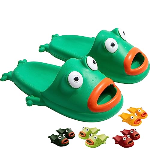 Hauioe Frosch Flip Flops Paar Strand Hausschuhe Badeschuhe rutschfeste Fisch Slipper Sommer Lustige Slides, Grün , 6.5-7.5 Women/5-6 Men Hauioe Frosch Flip Flops Paar Strand Hausschuhe Badeschuhe rutschfeste Fisch Slipper Sommer Lustige Slides, Grün , 6.5-7.5 Women/5-6 Men von Hauioe