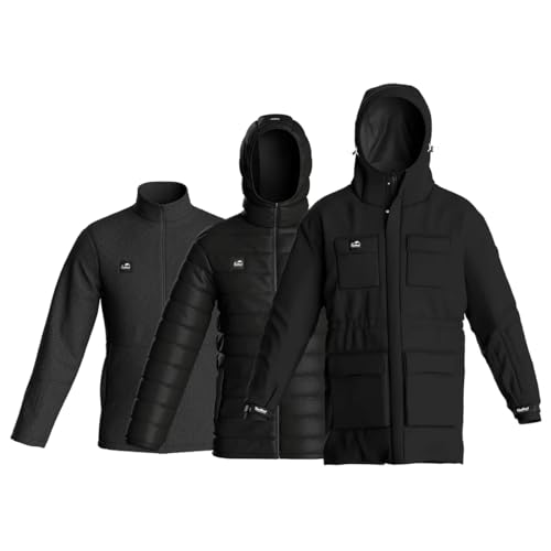 Haukland PARKA PRO - 7IN1 SET - JAWORSKYJ SIGNATURE EDITION - OUTDOOR JACKE FÜR FOTOGRAFEN (DE/NL/SE/PL, Alphanumerisch, 3XL, Regular, Regular, Schwarz) von Haukland - PHOTOGRAPHER'S CLOTHING - INSPIRED BY NATURE