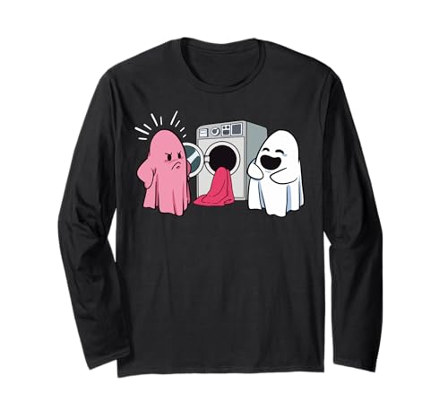Ghost Laundry Fail Laken Disaster, rosa Langarmshirt Ghost Laundry Fail Laken Disaster, rosa Langarmshirt von Haunted Humor Designs