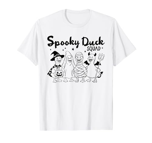 Gruseliges Duck Squad Kostüm Lustiges Halloween Hexe Geist Mama T-Shirt von Haunted Humor Halloween Duck Costume Tees