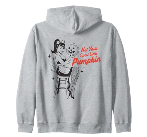 Nicht Dein süßer Kleiner Kürbis, Retro-Pin-Up-Girl, Halloween Kapuzenjacke Nicht Dein süßer Kleiner Kürbis, Retro-Pin-Up-Girl, Halloween Kapuzenjacke von Haunted Pinup Retro Horror Witchy Apparel Co