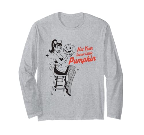 Nicht Dein süßer Kleiner Kürbis, Retro-Pin-Up-Girl, Halloween Langarmshirt Nicht Dein süßer Kleiner Kürbis, Retro-Pin-Up-Girl, Halloween Langarmshirt von Haunted Pinup Retro Horror Witchy Apparel Co