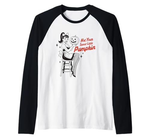 Nicht Dein süßer Kleiner Kürbis, Retro-Pin-Up-Girl, Halloween Raglan Nicht Dein süßer Kleiner Kürbis, Retro-Pin-Up-Girl, Halloween Raglan von Haunted Pinup Retro Horror Witchy Apparel Co