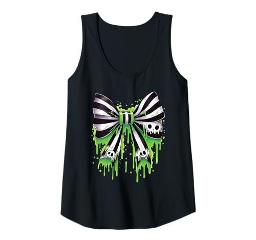 Damen Gruseliger süßer grüner Schleim Totenkopf Schleife Halloween Gothic Ästhetik Tank Top Damen Gruseliger süßer grüner Schleim Totenkopf Schleife Halloween Gothic Ästhetik Tank Top von Haunted Punk Goth Skulls and Halloween Shirt Co.
