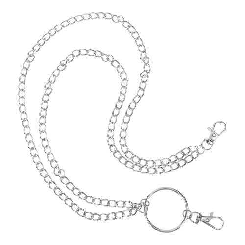 Hosenkette Doppelschicht Silberne Hosenkette 48.5cm und 60cm/19.1 und 23.6 In Metall Punk Hose Kette, Heavy Duty Schlüsselanhänger für Hip Hop Handtasche, Gothic Jeans Und Grunge Style Hosenkette Doppelschicht Silberne Hosenkette 48.5cm und 60cm/19.1 und 23.6 In Metall Punk Hose Kette, Heavy Duty Schlüsselanhänger für Hip Hop Handtasche, Gothic Jeans Und Grunge Style von Hauojaus