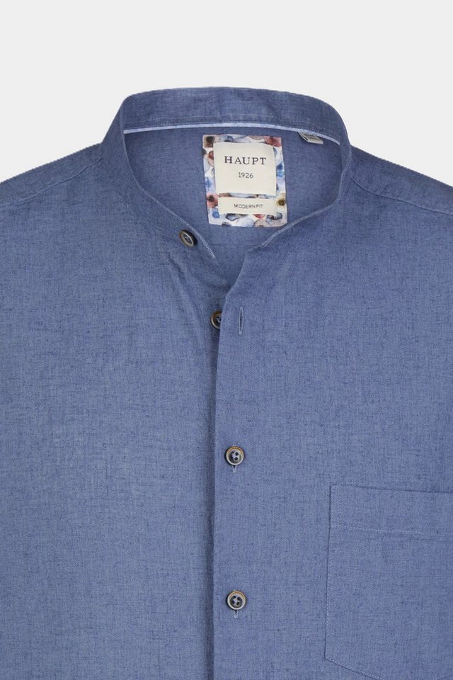 Haupt Langarmhemd Haupt Baumwoll-Leinen Langarm Herrenhemd Modern Fit mit Farbakzente von Haupt