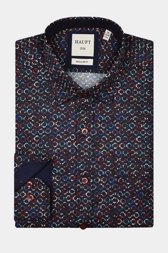 Haupt Langarmhemd Haupt Regular Fit Langarm Herrenhemd mit abstraktem Blumen Muster in von Haupt