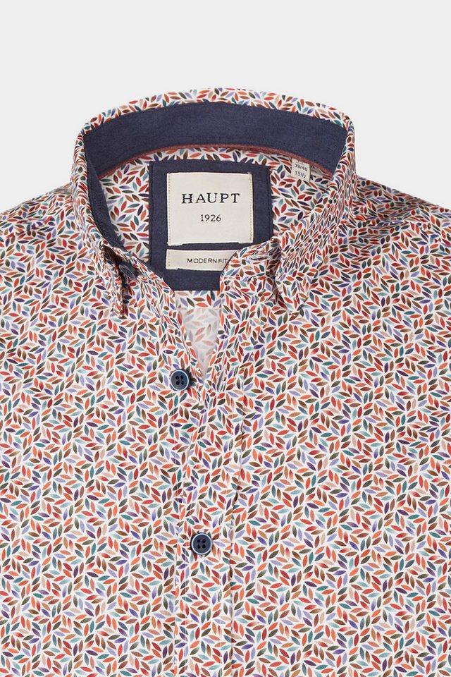 Haupt Langarmhemd Haupt Langarm Baumwoll-Herrenhemd Modern Fit im Ellipse-Muster von Haupt