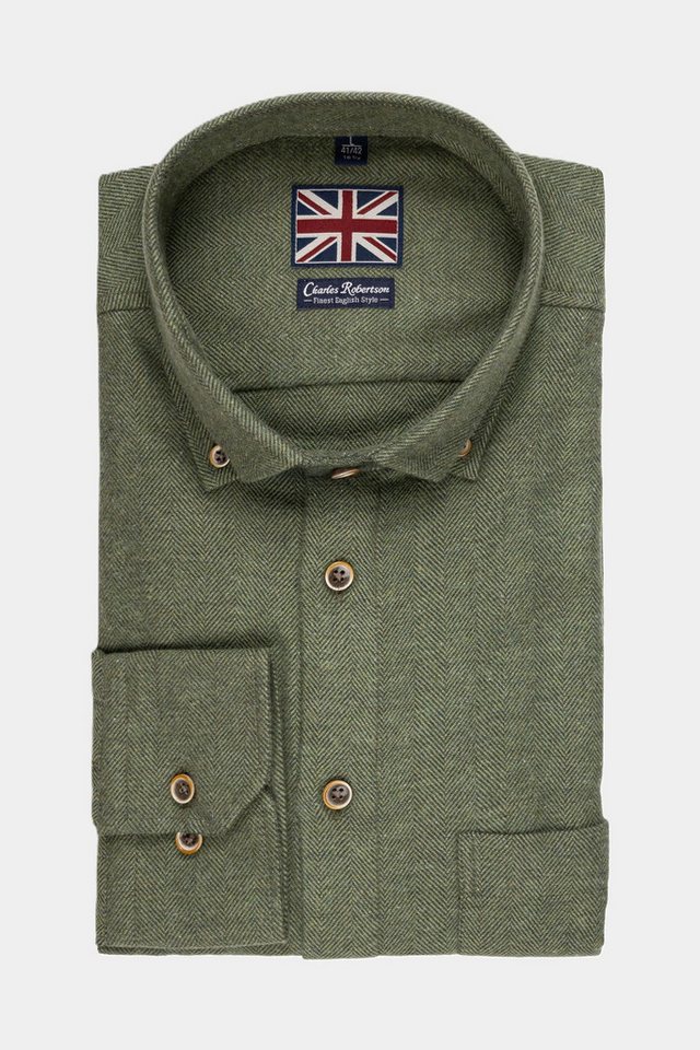 Haupt Langarmhemd Charles Robertson Langarmhemd im Modern Fit mit Herringbone Muster - von Haupt